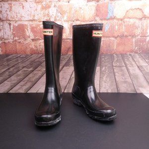 Hunter Wellies Rain Boots Black Kids Size 2M / 3F